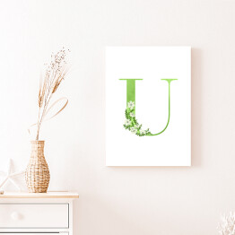 Obraz na płótnie Roślinny alfabet - litera U jak ubiorek wieczniezielony