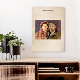 Obraz na płótnie Stanisław Wyspiański "Autoportret z żoną" - reprodukcja z napisem. Plakat z passe partout
