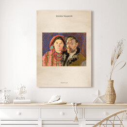 Obraz na płótnie Stanisław Wyspiański "Autoportret z żoną" - reprodukcja z napisem. Plakat z passe partout