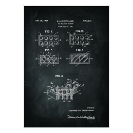 Plakat G. K. Christiansen - patenty na rycinach - czarno białe - 1