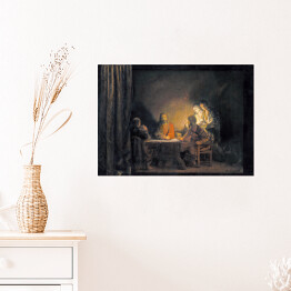 Plakat samoprzylepny Rembrandt Wieczerza w Emaus. Reprodukcja