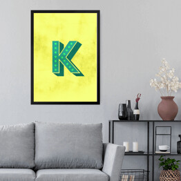 Obraz w ramie Kolorowe litery z efektem 3D - "K"