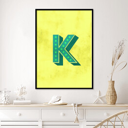 Plakat w ramie Kolorowe litery z efektem 3D - "K"