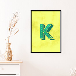 Plakat w ramie Kolorowe litery z efektem 3D - "K"