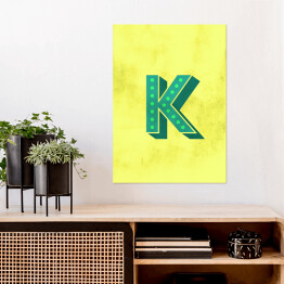 Plakat Kolorowe litery z efektem 3D - "K"
