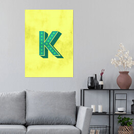 Plakat samoprzylepny Kolorowe litery z efektem 3D - "K"
