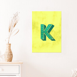 Plakat samoprzylepny Kolorowe litery z efektem 3D - "K"