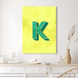 Obraz klasyczny Kolorowe litery z efektem 3D - "K"