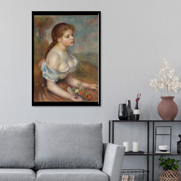 Plakat w ramie Auguste Renoir Młoda dziewczyna ze stokrotkami. Reprodukcja