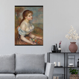 Plakat samoprzylepny Auguste Renoir Młoda dziewczyna ze stokrotkami. Reprodukcja