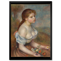 Plakat w ramie Auguste Renoir Młoda dziewczyna ze stokrotkami. Reprodukcja
