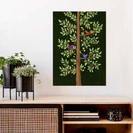 Plakat Zielone drzewo - ilustracja