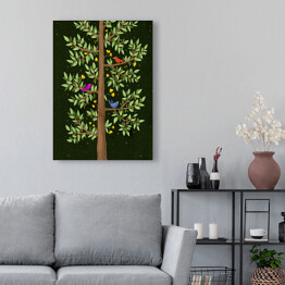 Obraz na płótnie Zielone drzewo - ilustracja