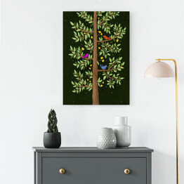 Obraz na płótnie Zielone drzewo - ilustracja