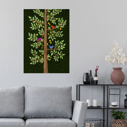 Plakat samoprzylepny Zielone drzewo - ilustracja