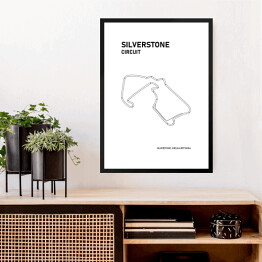 Obraz w ramie Silverstone Circuit - Tory wyścigowe Formuły 1 - białe tło