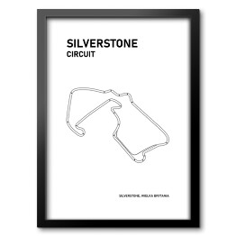 Obraz w ramie Silverstone Circuit - Tory wyścigowe Formuły 1 - białe tło