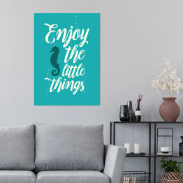Plakat samoprzylepny Morska typografia - enjoy the little things