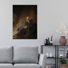 Plakat samoprzylepny Rembrandt Jeremiasz opłakujący zburzenie Jerozolimy. Reprodukcja