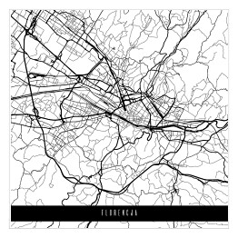 Plakat samoprzylepny Mapy miast świata - Florencja - biała