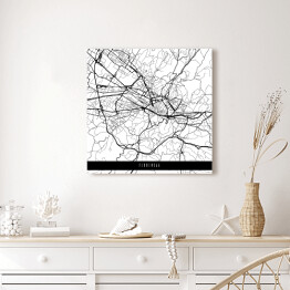 Obraz na płótnie Mapy miast świata - Florencja - biała
