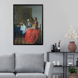 Obraz w ramie Jan Vermeer "Dziewczyna z kieliszkiem wina" - reprodukcja