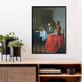 Plakat w ramie Jan Vermeer "Dziewczyna z kieliszkiem wina" - reprodukcja