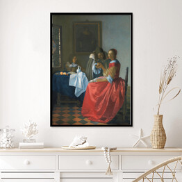 Plakat w ramie Jan Vermeer "Dziewczyna z kieliszkiem wina" - reprodukcja