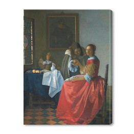 Obraz na płótnie Jan Vermeer "Dziewczyna z kieliszkiem wina" - reprodukcja