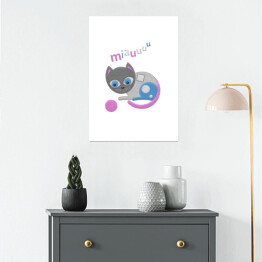 Plakat samoprzylepny Filcowe zwierzątka - kotek