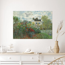 Plakat samoprzylepny Claude Monet The Artist's Garden in Argenteuil (A Corner of the Garden with Dahlias). Reprodukcja obrazu