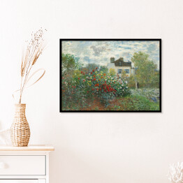 Plakat w ramie Claude Monet The Artist's Garden in Argenteuil (A Corner of the Garden with Dahlias). Reprodukcja obrazu