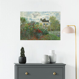 Plakat samoprzylepny Claude Monet The Artist's Garden in Argenteuil (A Corner of the Garden with Dahlias). Reprodukcja obrazu