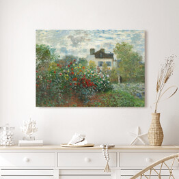 Obraz na płótnie Claude Monet The Artist's Garden in Argenteuil (A Corner of the Garden with Dahlias). Reprodukcja obrazu