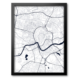 Obraz w ramie Mapa Krakowa 