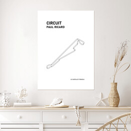 Plakat Circuit Paul Ricard - Tory wyścigowe Formuły 1 - białe tło