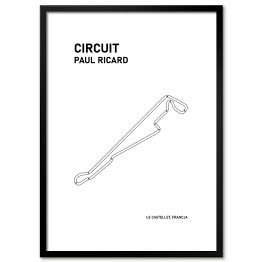 Plakat w ramie Circuit Paul Ricard - Tory wyścigowe Formuły 1 - białe tło