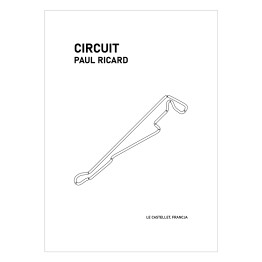 Plakat Circuit Paul Ricard - Tory wyścigowe Formuły 1 - białe tło