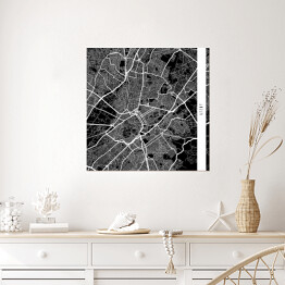 Plakat samoprzylepny Mapy miast świata - Ateny - czarna