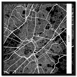 Plakat w ramie Mapy miast świata - Ateny - czarna
