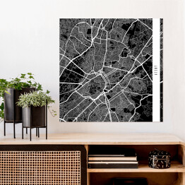 Plakat samoprzylepny Mapy miast świata - Ateny - czarna