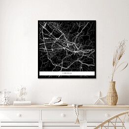 Plakat w ramie Mapy miast świata - Florencja - czarna
