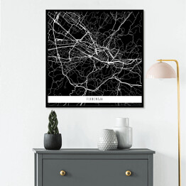 Plakat w ramie Mapy miast świata - Florencja - czarna