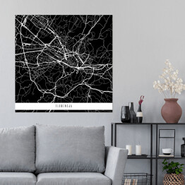 Plakat samoprzylepny Mapy miast świata - Florencja - czarna