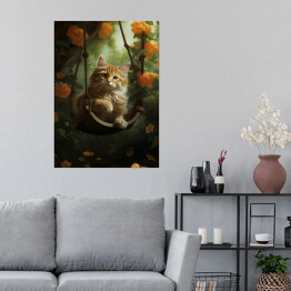 Plakat Portret kota inspirowany sztuką - Jean - Honore Fragonard