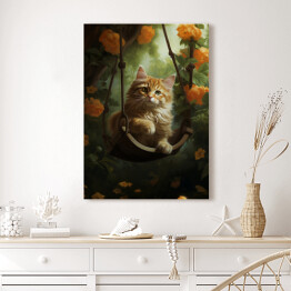 Obraz na płótnie Portret kota inspirowany sztuką - Jean - Honore Fragonard