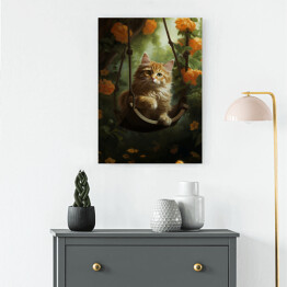 Obraz na płótnie Portret kota inspirowany sztuką - Jean - Honore Fragonard