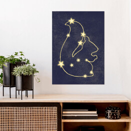 Plakat samoprzylepny Grafika z wiewiórką, gwiazdy