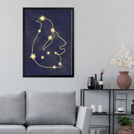 Obraz w ramie Grafika z wiewiórką, gwiazdy