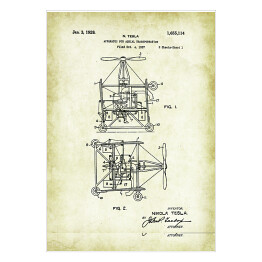 Plakat samoprzylepny N. Tesla - patenty na rycinach vintage - 6